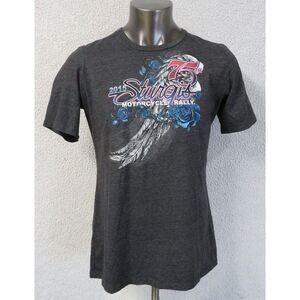 Mens Hot Leathers Sturgis Motorcycle Rally 2015 Shirt Size 2XL Cotton Blend Gray